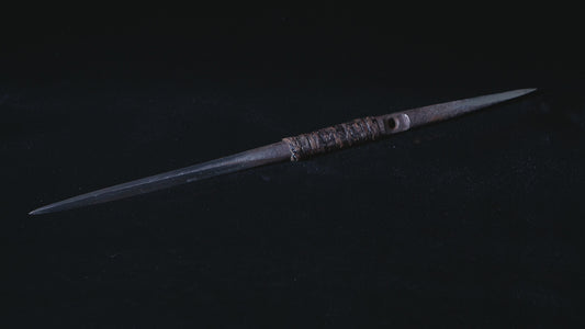 Double-headed circle needle with chained weight